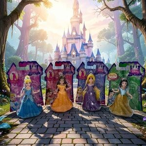 RARE 2013 Mattel Disney Princess MagiClip Little Kingdom LOT 4 - NIB - Glitter